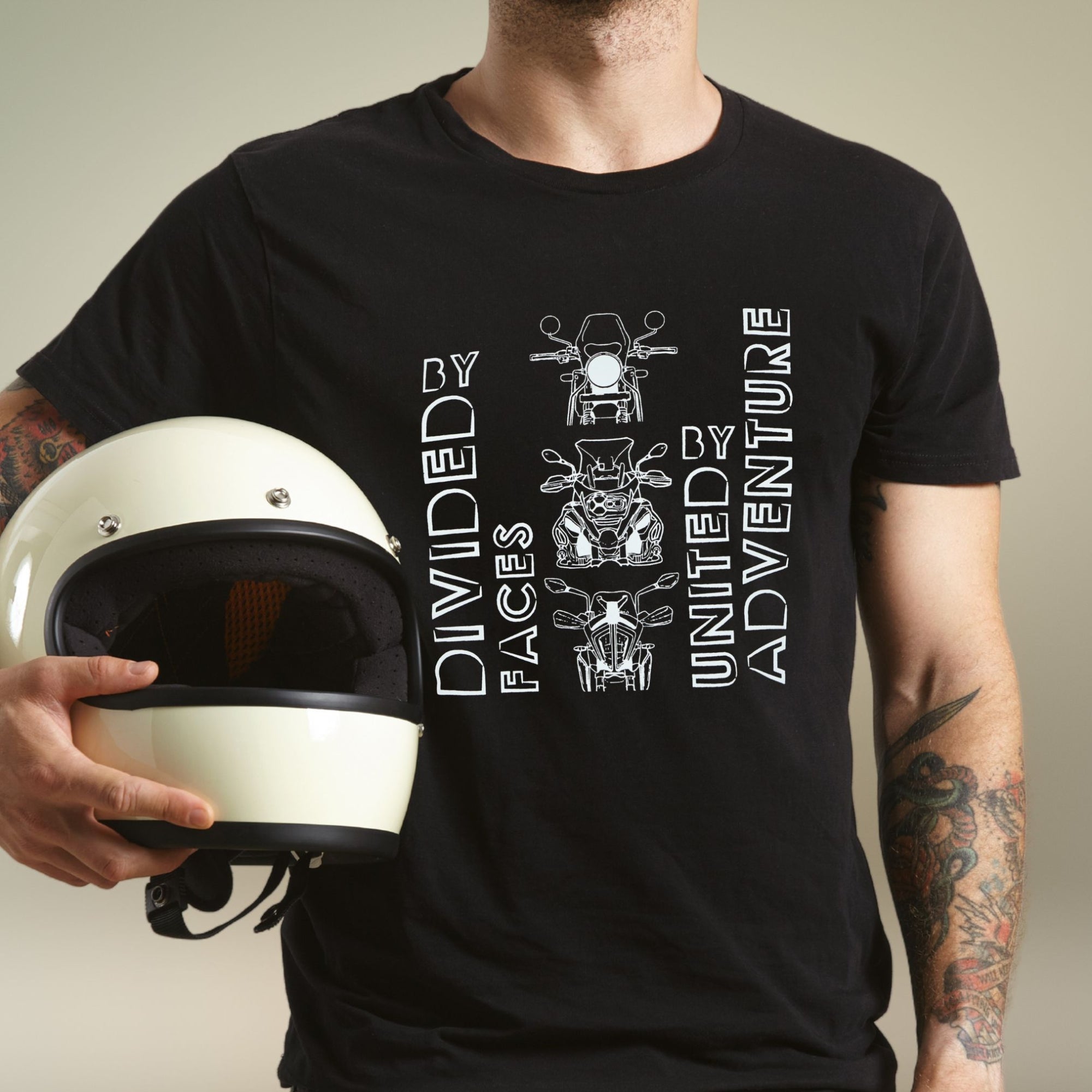 Adventure Faces Motorbike T Shirt for Men | Black | Engina Lifestyle