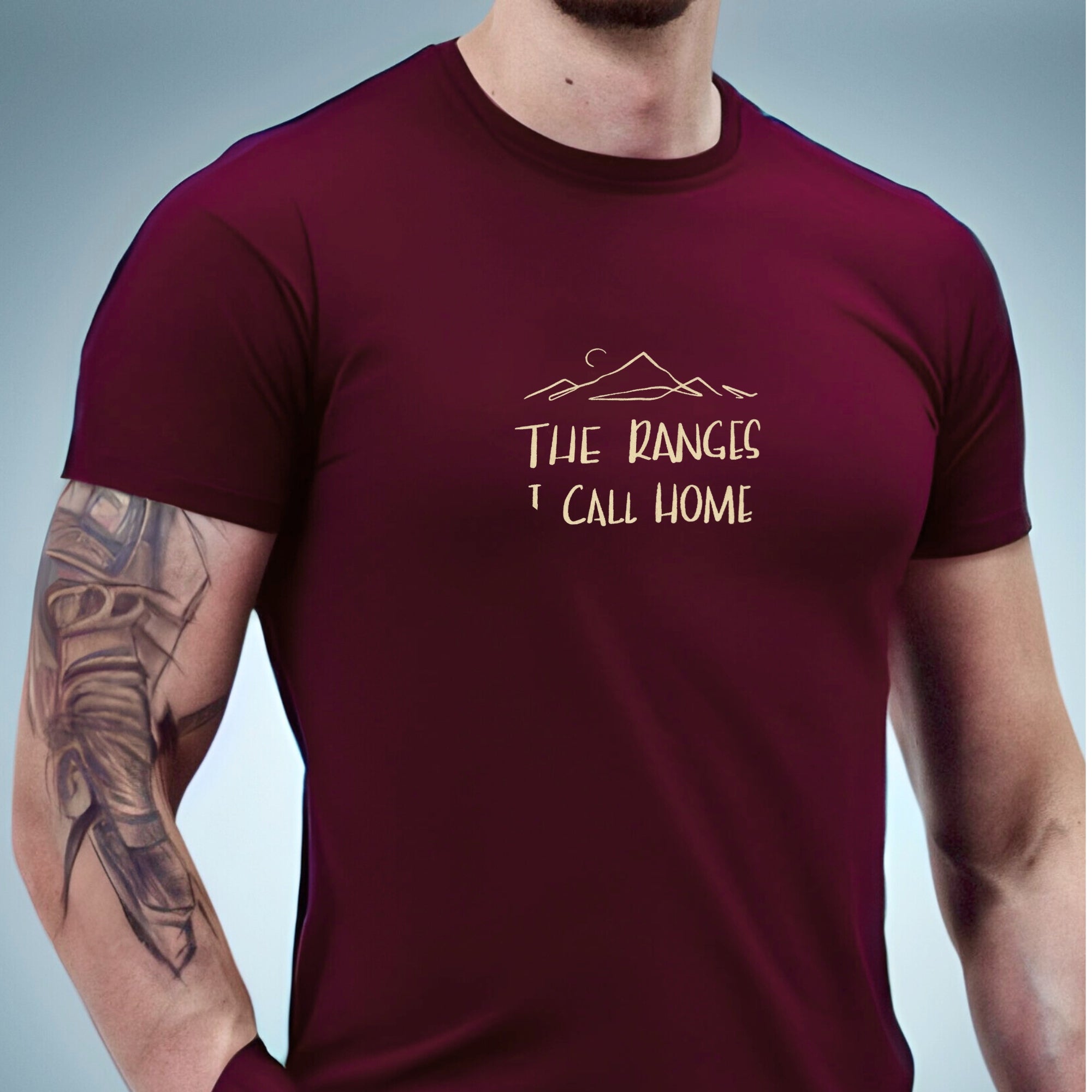 Ranges I Call Home Motorcycle T Shirt | Maroon | Engina Lifestyle