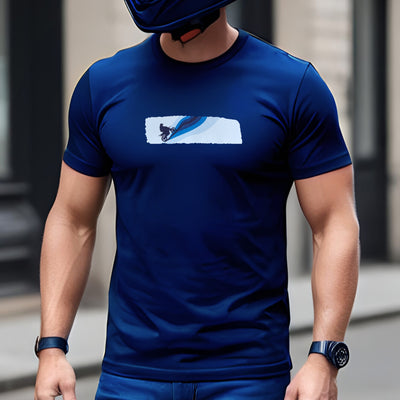 Mountain Climb Bike Rider T Shirt | Navy Blue | Engina Lifestyle